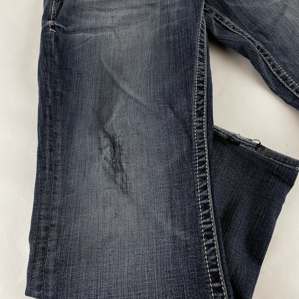 Distressed Salvage Buckle Men's Mayhem Straight Stretch Blue Jeans Size 31R x 28 - Picture 6 of 12